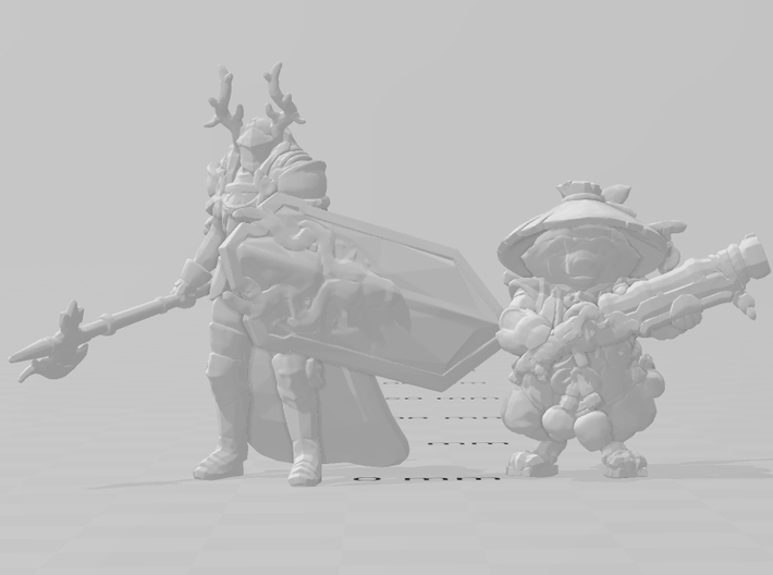 Stag Paladin miniature model fantasy games dnd rpg 3d printed 