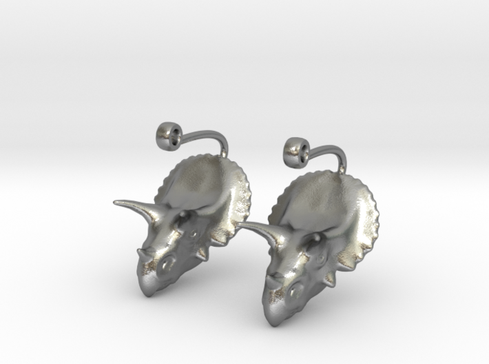 Triceratops Head earrings 3d printed