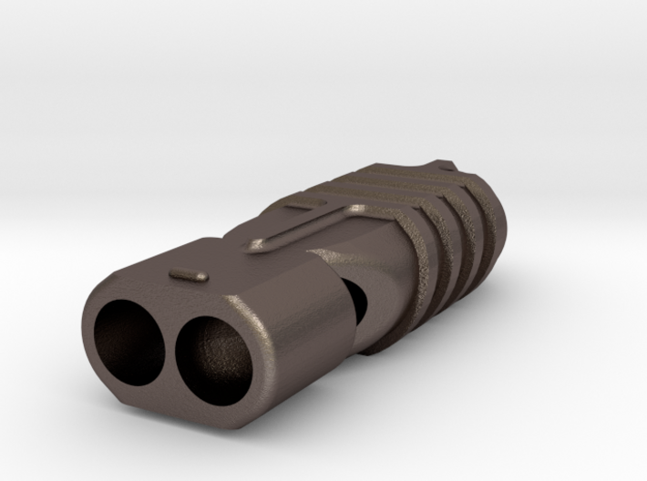 Rugged Twin Whistle with Grips 3d printed
