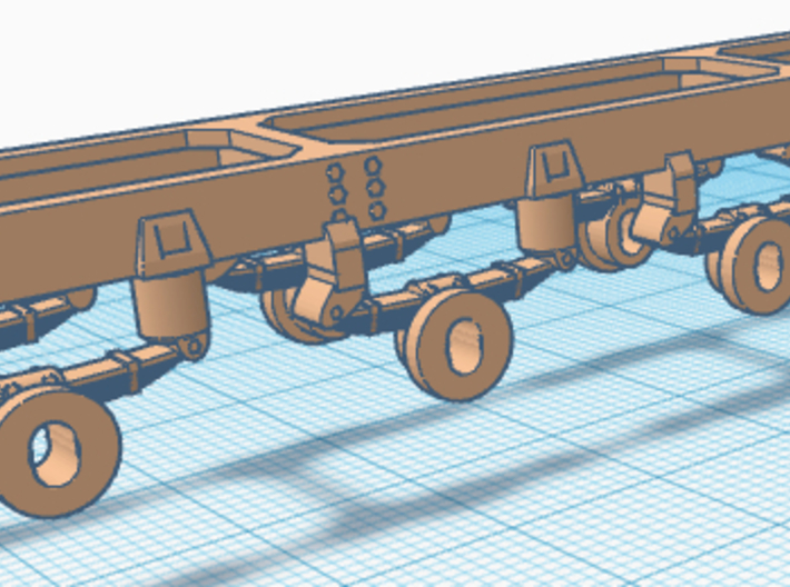 1/64th Quad axle pup trailer frame w options 3d printed 