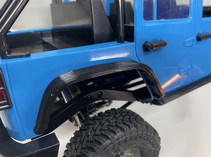 RC4WD Cross Country - Rear tube flares (WIDE) 3d printed Prototype home  printed in PLA 