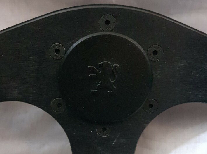 Peugeot Logo Sport Steering Wheel 55mm Centre Boss 3d printed Item shown is painted black