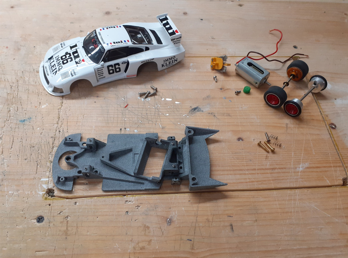 1/32 Chassis NSR Motor for Carrera Porsche 935/78 3d printed 