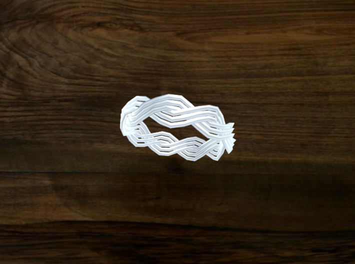 Turk's Head Knot Ring 2 Part X 9 Bight - Size 7 3d printed 