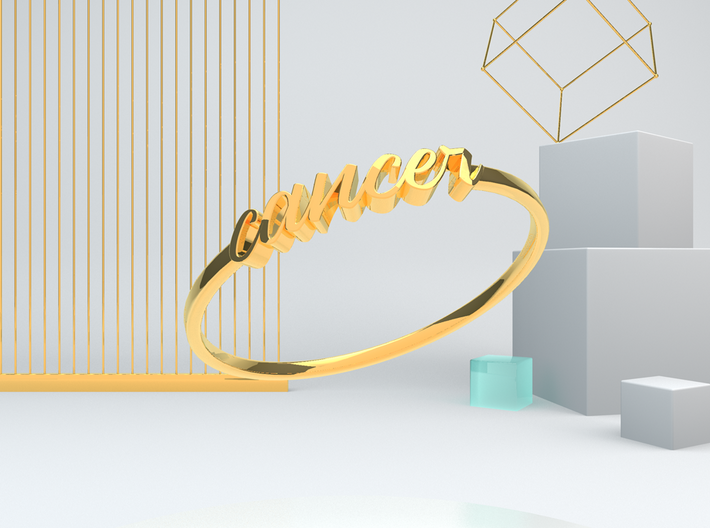 Astrology Ring Cancer US8/EU57 3d printed Gold Cancer ring