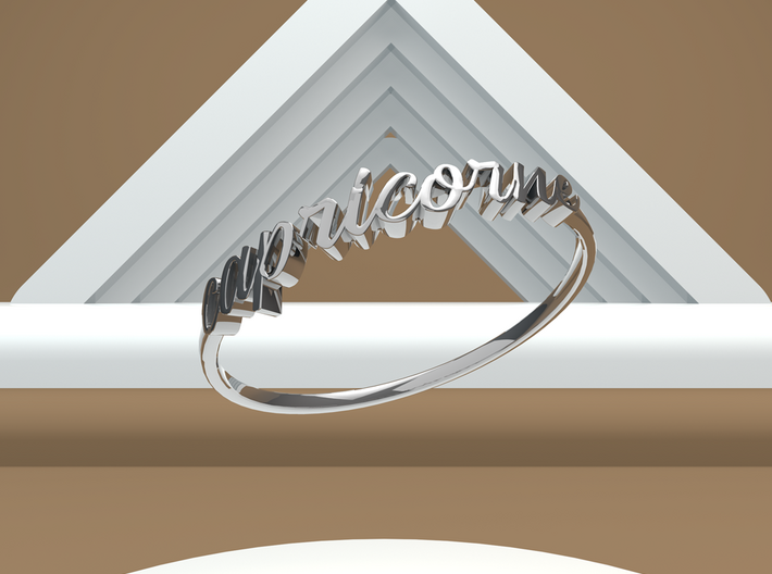 Astrology Ring Capricorne US6/EU52 3d printed Silver Capricorn/ Capricorne ring
