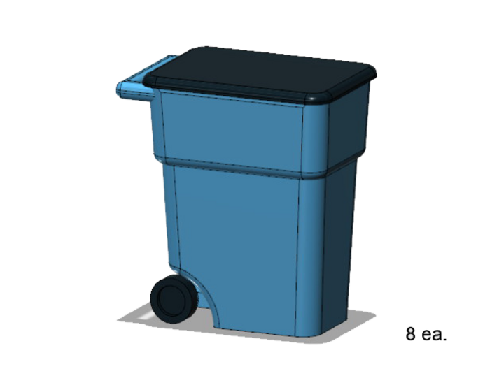 Trash Cans 3d printed Part # TC-001