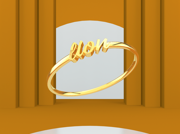 Astrology Ring Lion US8/EU57 3d printed Gold Leo / Lion ring