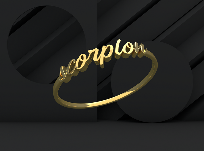 Astrology Ring Scorpion US6/EU51 3d printed Gold Scorpio / Scorpion ring