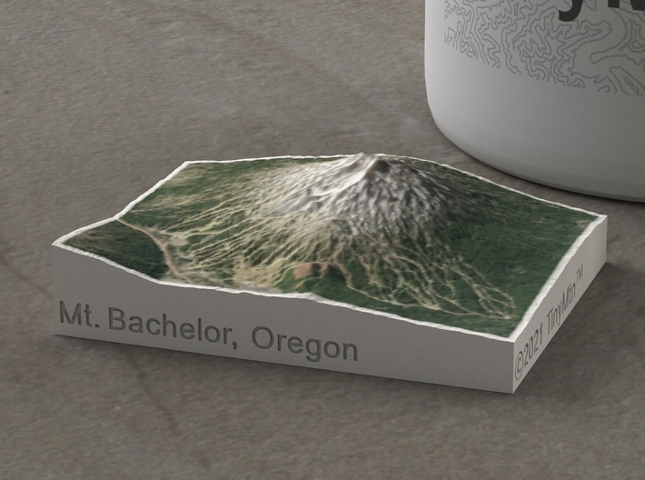Mt. Bachelor, Oregon, USA, 1:100000 3d printed