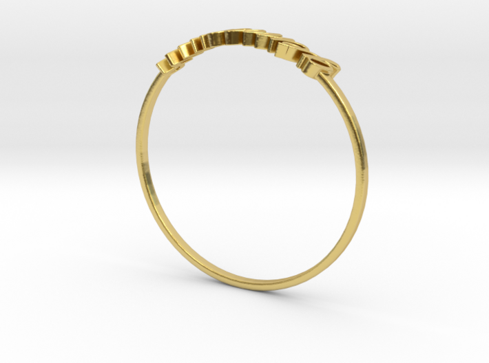 Astrology Ring Gémeaux US9/EU59 3d printed Polished Brass Gemini / Gémeaux ring