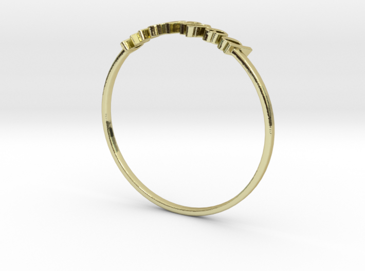 Astrology Ring Poissons US8/EU57 3d printed 18K Yellow Gold Pisces / Poissons ring