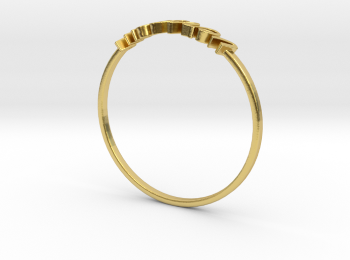Astrology Ring Verseau US6/EU51 3d printed Polished Brass Aquarius / Verseau ring
