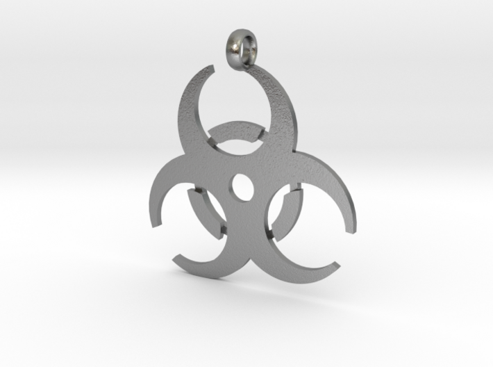Biohazard necklace charm (simple) 3d printed