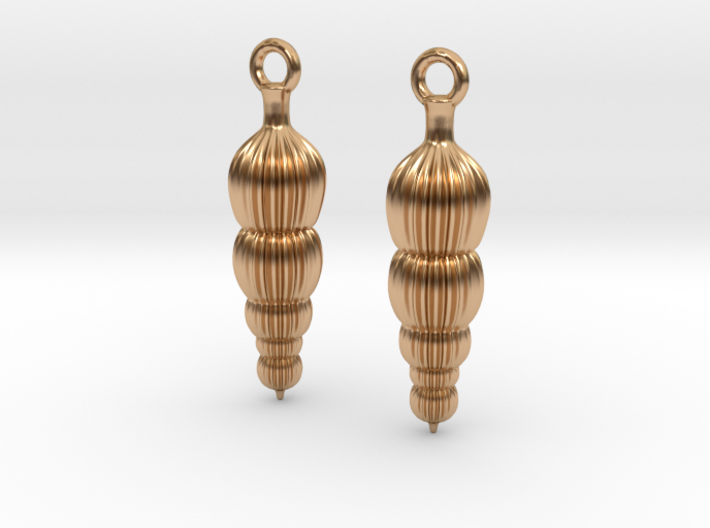 Amphicoryna Foraminifera Earrings 3d printed