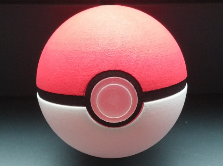 Pokeball Ring 3d printed The completed pokeball