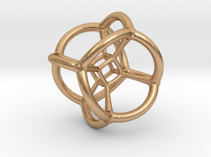 4d Tesseract Bead - Multidimensional Math Art Pend 3d printed