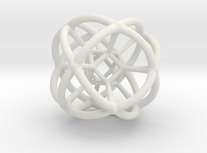 4d Geometric Bead - Hypersphere Math Art Pendant 3 3d printed