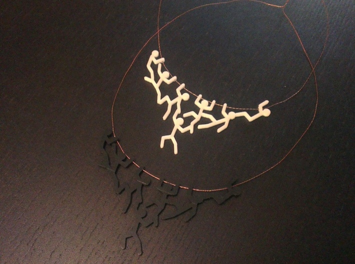 StickMan Necklace Pendant 3d printed 