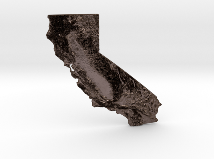 California Relief Map Pin 3d printed