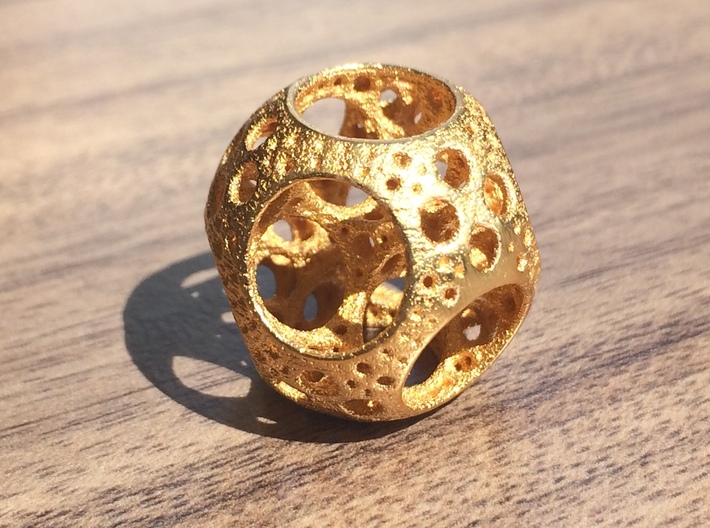 Apollonian Octahedron Mini 3d printed Polished Gold Steel