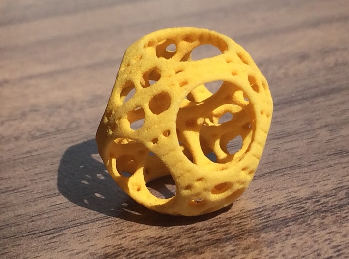 Apollonian Octahedron Mini 3d printed Yellow Strong & Flexible Polished