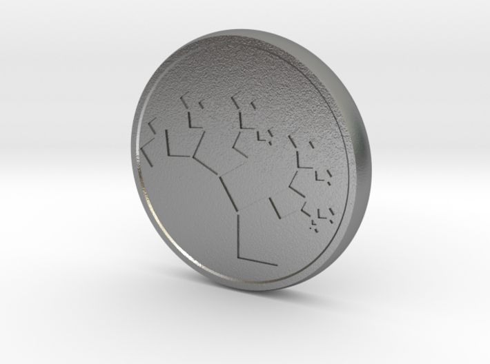 Pythagorean Tree Worry Coin 3d printed