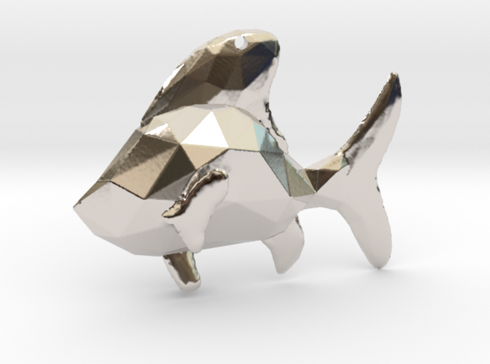 Sea Fish - Nautical Charm 3D Faceted Pendant 3d printed