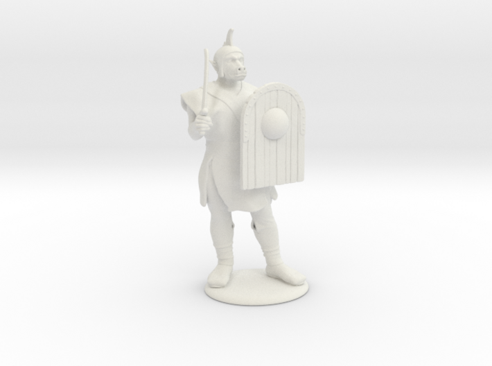 Orc with Scimitar Miniature 3d printed