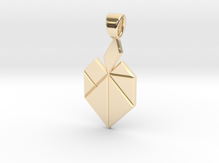Apple tangram [pendant] 3d printed