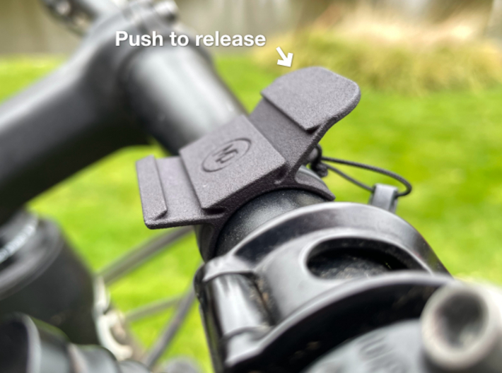 Horizontal handlebar mount for GoPro The Remote  3d printed Side view mounted on handle bar