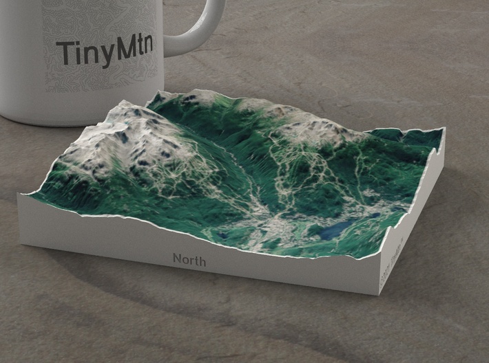 Whistler Blackcomb in Summer, BC, Canada, 1:100000 3d printed