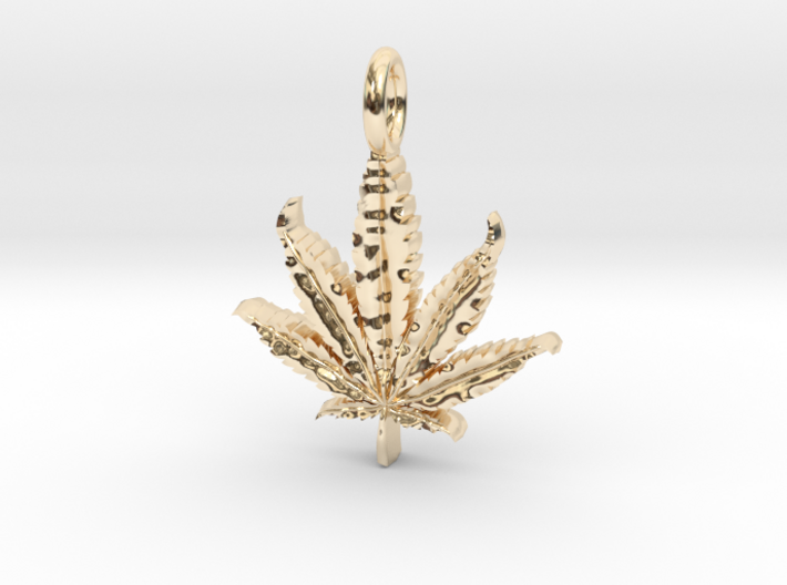 Cannabis Leaf Pendant 3d printed
