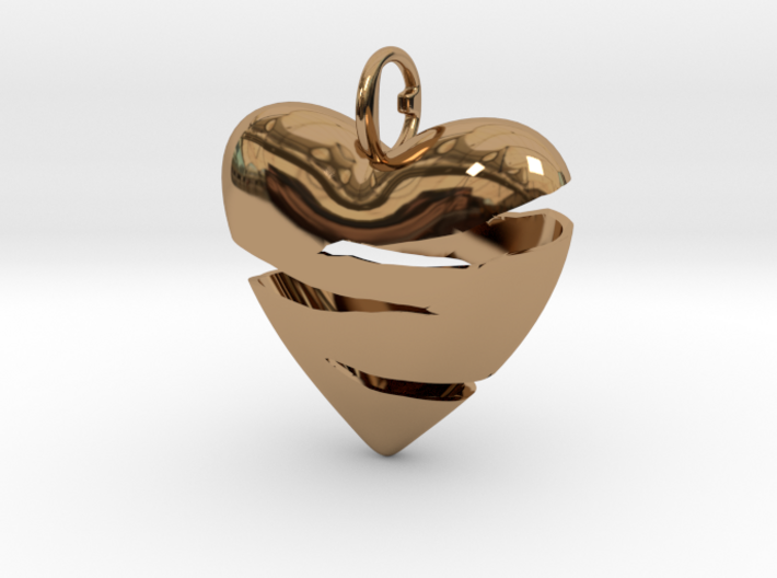 Torn heart of Susanne 3d printed Torn heart brass