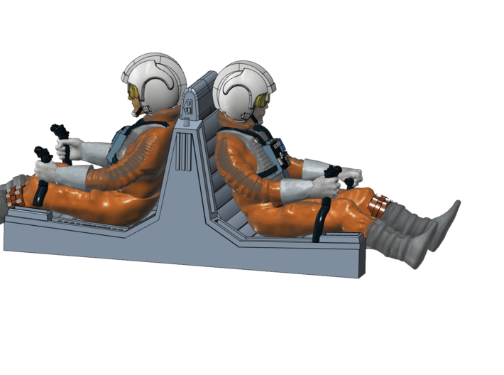 SNOW GLIDER BANDAY 1/48 PILOTS  3d printed Render of the pilots on the seats -not included-