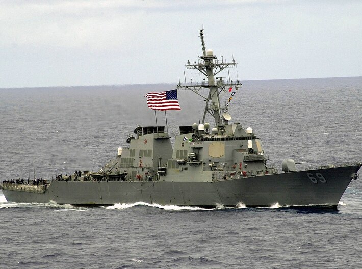 Nameplate USS Milius DDG-69 3d printed Arleigh Burke-class guided missile destroyer USS Milius DDG-69.