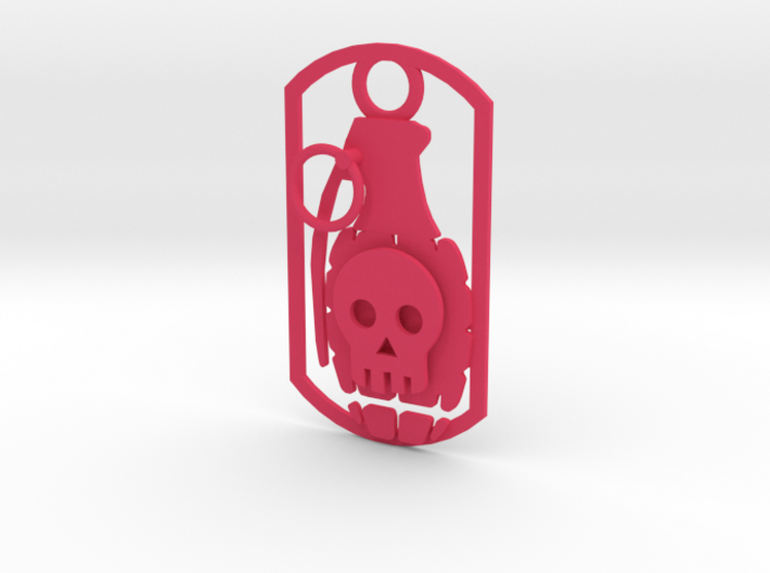 Skull grenade dog tag 3d printed