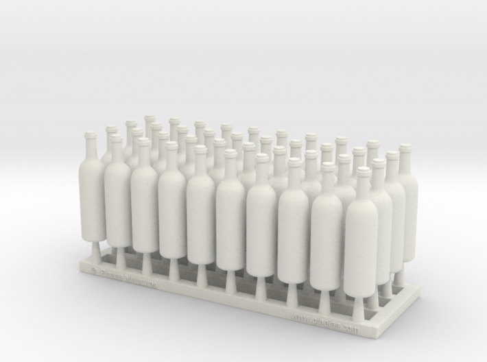 Wine Bottles Ver01. 1:12 Scale x40 units 3d printed