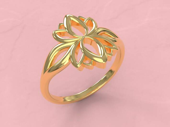 Lotus ring 3d printed