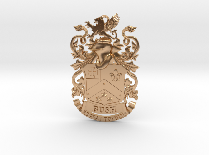 Bush Family Crest Pendant Heraldry Coat of Arms 3d printed