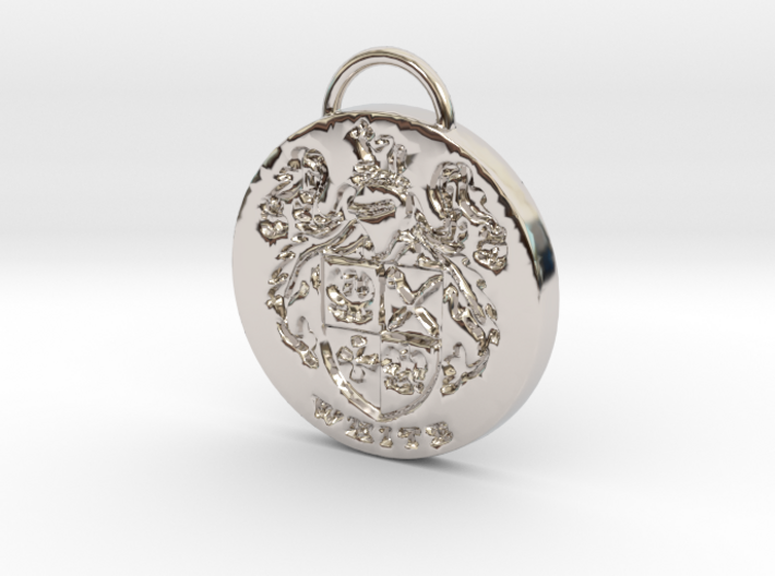White Family Crest Pendant or Keychain 3d printed