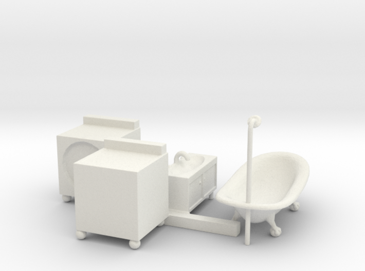 S Scale Bathroom Set 3d printed This is a render not a picture