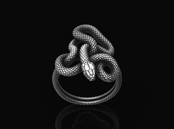 Stering Silver Snake Ring 3d printed 