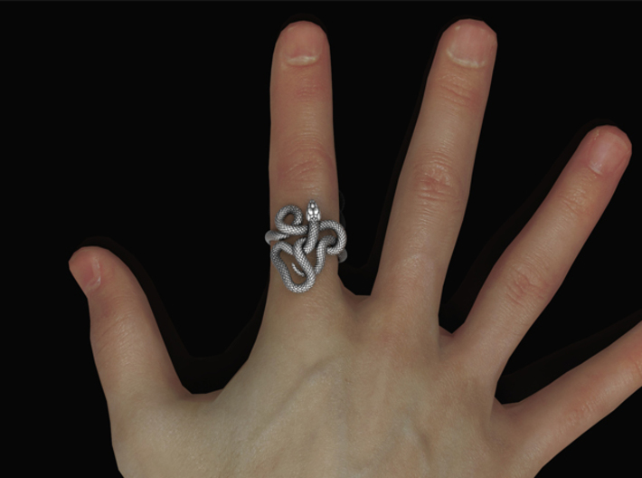 Stering Silver Snake Ring 3d printed 