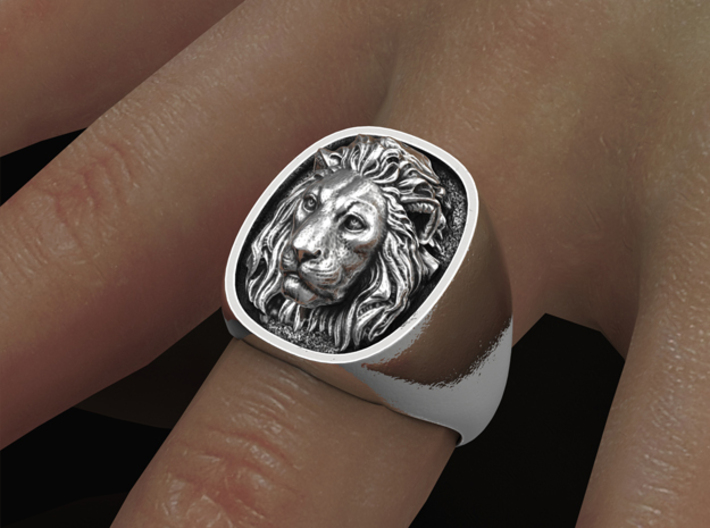 Lion Ring No.1_7 1/2 US 3d printed 