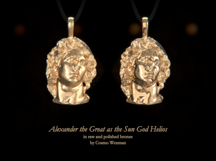 ALEXANDER THE GREAT as the Sun God Helios pendant 3d printed 