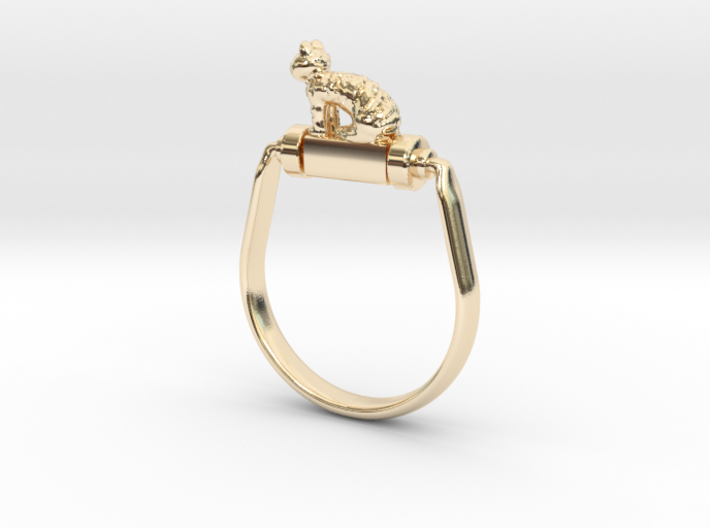 Egyptian Cat Ring, Variant 1 3d printed