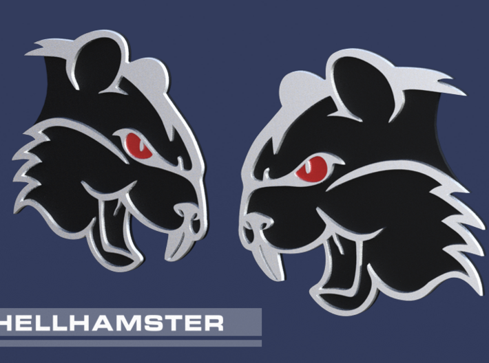 Deviled Hamster fender badge 3d printed Print is only black; can be enhanced using paint markers