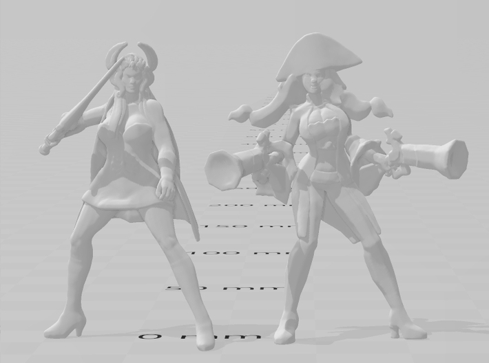 Pirate Girl Captain miniature model fantasy rpg 3d printed 