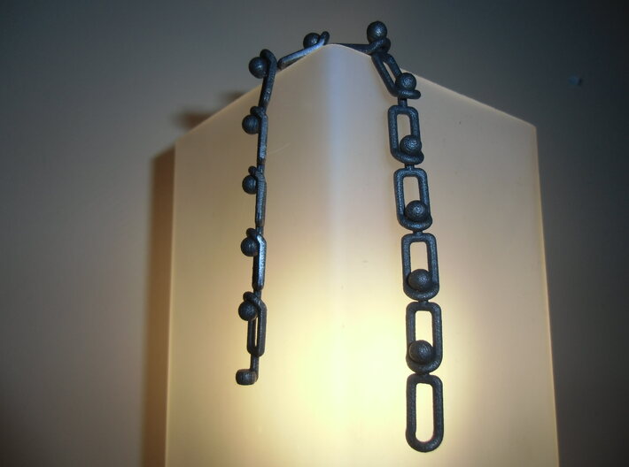 OLNA Bracelet 10+1 Link 3d printed Matte Black Steel